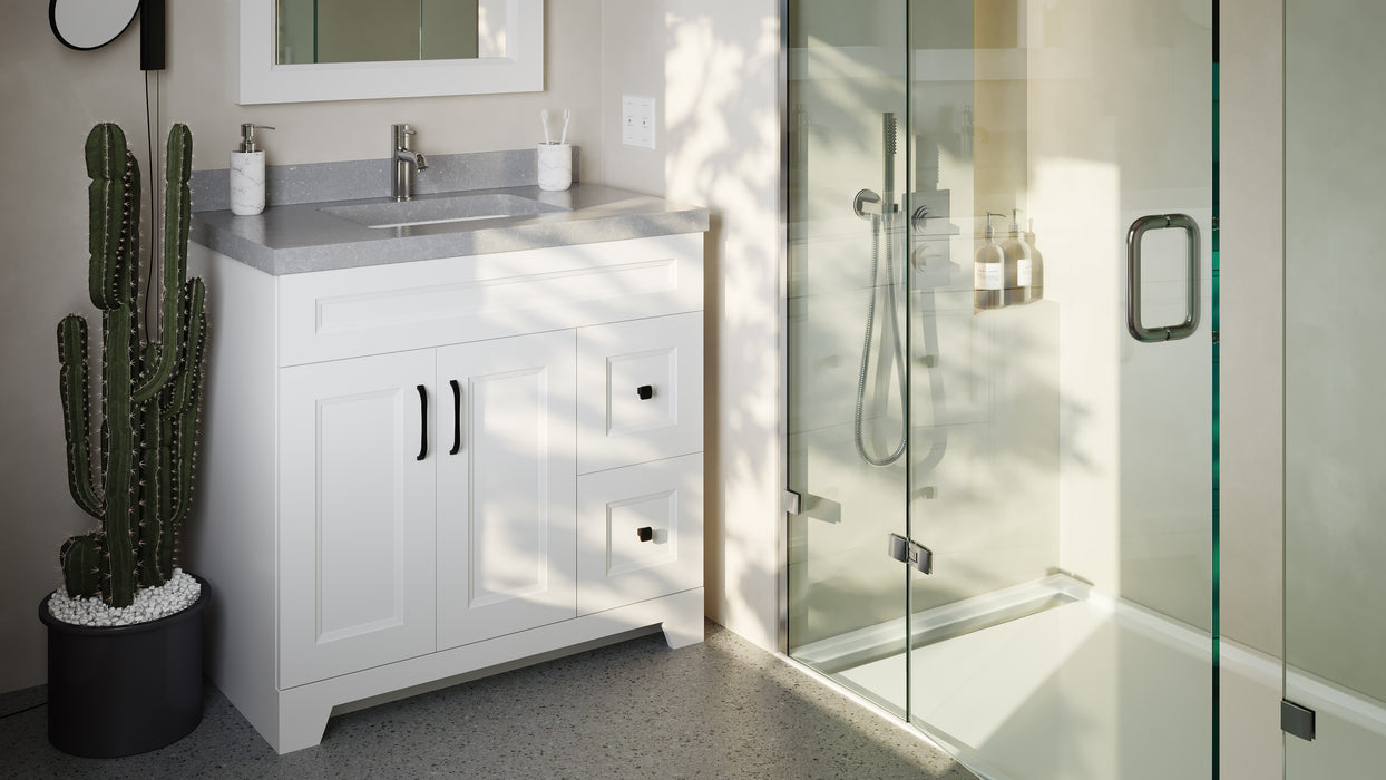 CLASSIC BERMUDA WHITE- 36" Bathroom Vanity With 3CM Quartz Countertop