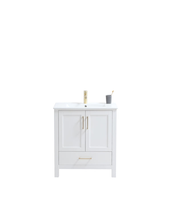CCS201 - 30" White, Floor Standing Modern Bathroom Vanity - Construction Commodities Supply Inc.