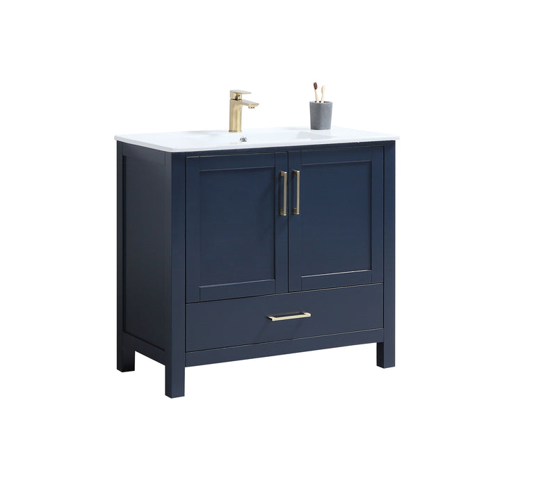 CCS201A - 36" Navy Blue, Floor Standing Modern Bathroom Vanity