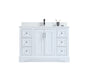 CCS601 - 48" White, Floor Standing Modern Bathroom Vanity, Calcatta Quartz Countertop, Chrome Hardware - Construction Commodities Supply Inc.