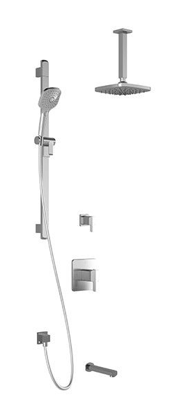 Kalia- GRAFIK TD3 STANDARD-  8" shower systems with thermostatic valve - Chrome