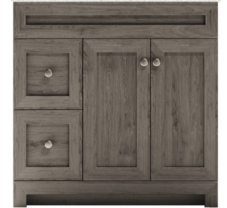 CABINETSMITH- 36" Bathroom Vanity With White Quartz Countertop(Left hand drawers)