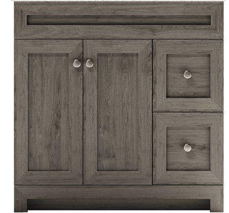 CABINETSMITH- 36" CANADIAN Bathroom Vanity With White Quartz top, Right hand drawers (8 COLORS AVAILABLE )