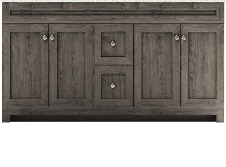 CABINETSMITH- 60" Double Sink CANADIAN Bathroom Vanity With White Quartz top (8 COLORS AVAILABLE )
