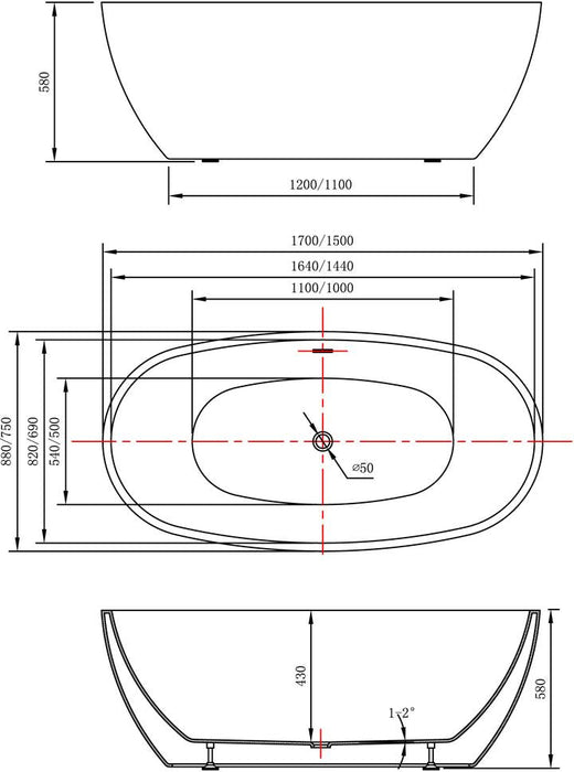KODAEN - EGG PLUS1700- 67" Composite Acrylic Free Standing Bathtub