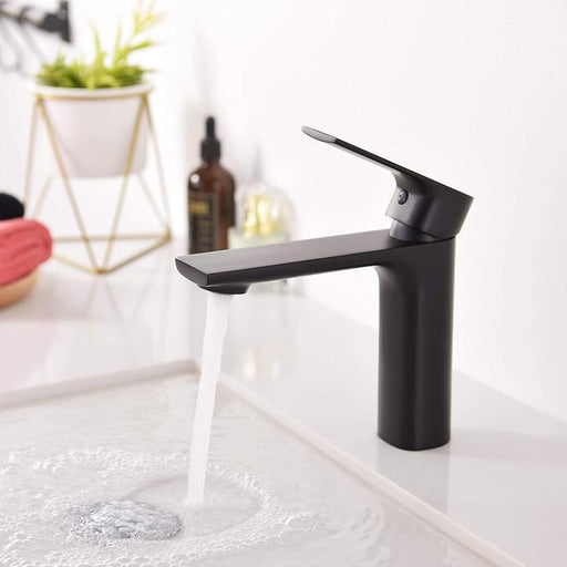 F11127 Single Handle, Matt Black Bathroom Faucet - Construction Commodities Supply Inc.