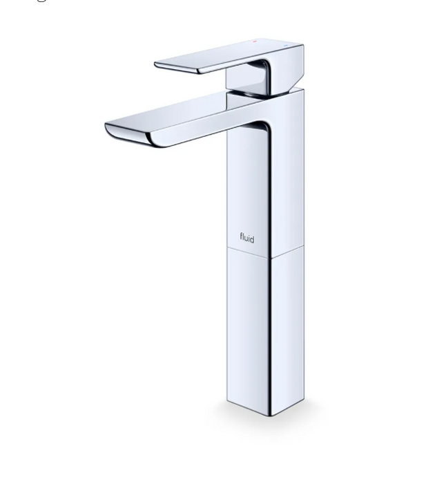 "Fluid-Quad"- Single Lever Chrome Bathroom Faucet With 6" Extension for Vessel Sinks - Construction Commodities Supply Inc.