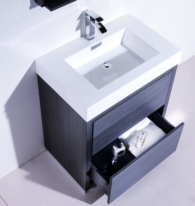 FMB30" Grey Oak, Floor Standing Modern Bathroom Vanity