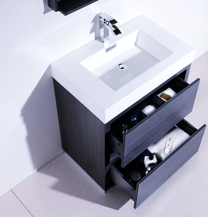 FMB30" Grey Oak, Floor Standing Modern Bathroom Vanity