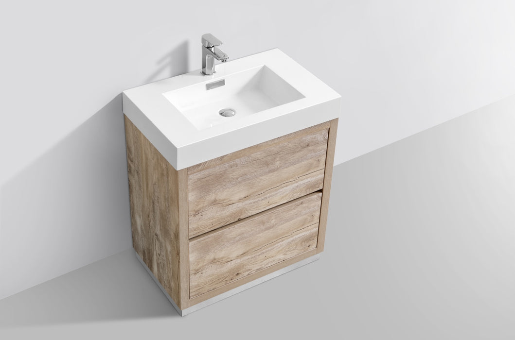 BLISS - 30" Nature Wood, Floor Standing Modern Bathroom Vanity - Construction Commodities Supply Inc.