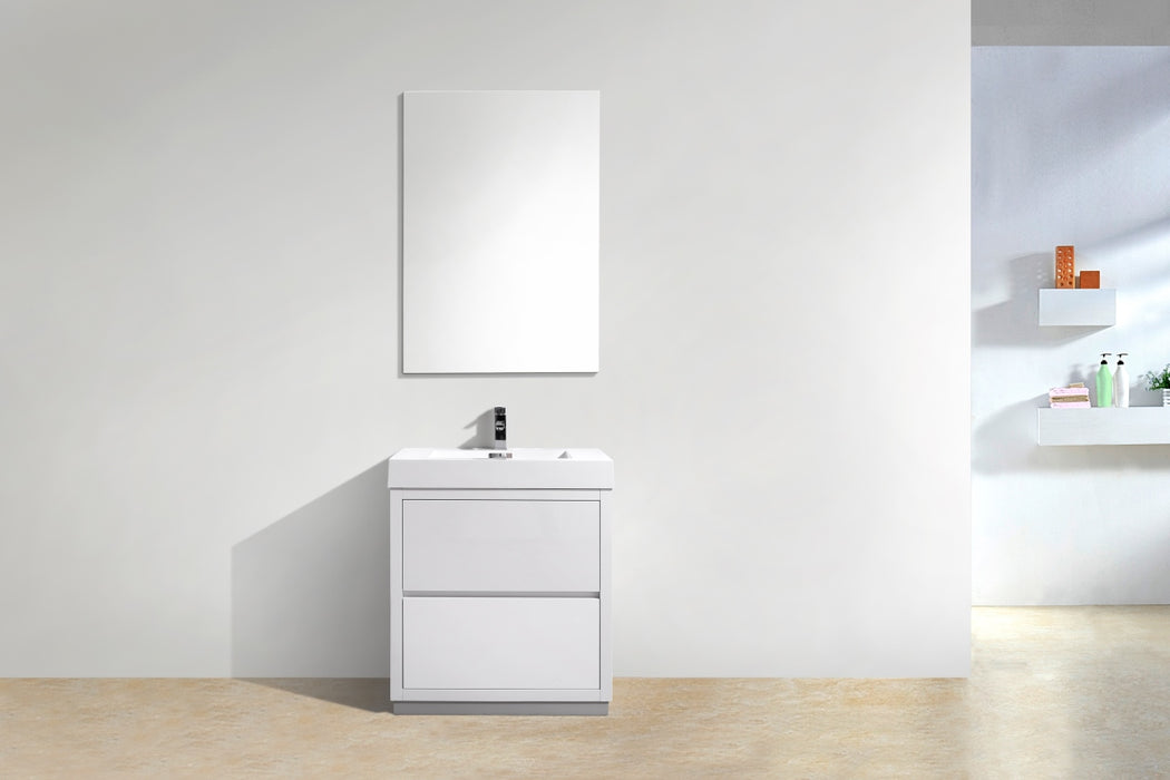 FMB30" Gloss White, Floor Standing Modern Bathroom Vanity