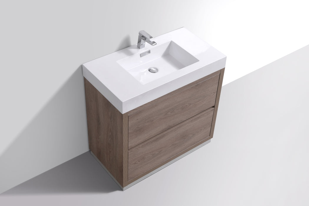 BLISS- 36" BUTTERNUT, Floor Standing Modern Bathroom Vanity - Construction Commodities Supply Inc.