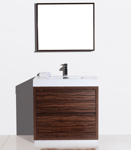 BLISS- 36" Walnut, Floor Standing Modern Bathroom vanity - Construction Commodities Supply Inc.