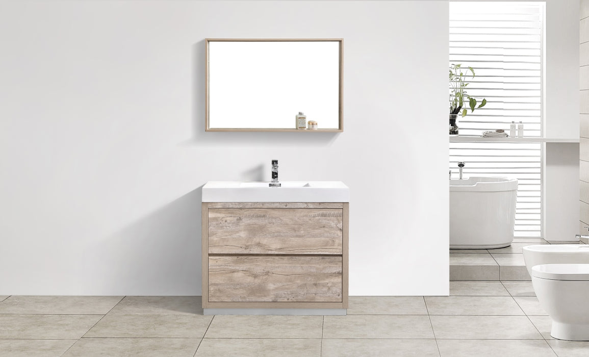 BLISS- 40" Nature Wood, Floor Standing Modern Bathroom vanity - Construction Commodities Supply Inc.
