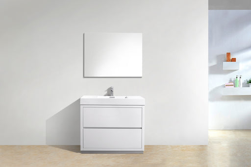 BLISS- 40" High Gloss White Floor Standing Modern Bathroom vanity - Construction Commodities Supply Inc.