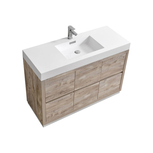 BLISS- 48" Nature Wood, Floor Standing Modern Bathroom Vanity - Construction Commodities Supply Inc.