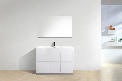 BLISS- 48" High Gloss White , Floor Standing Modern Bathroom Vanity - Construction Commodities Supply Inc.