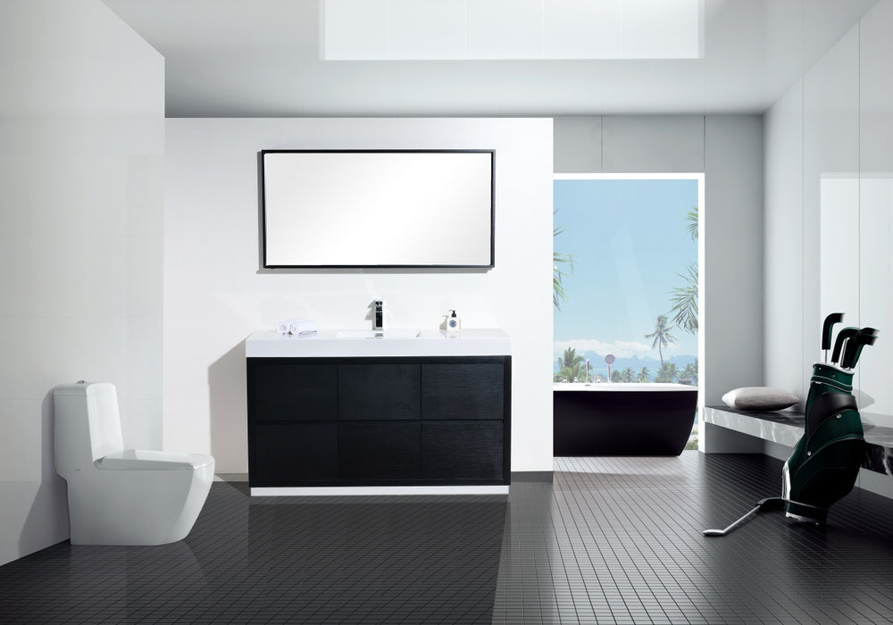 BLISS- 60" Single Sink, Black, Floor Standing Modern Bathroom Vanity - Construction Commodities Supply Inc.