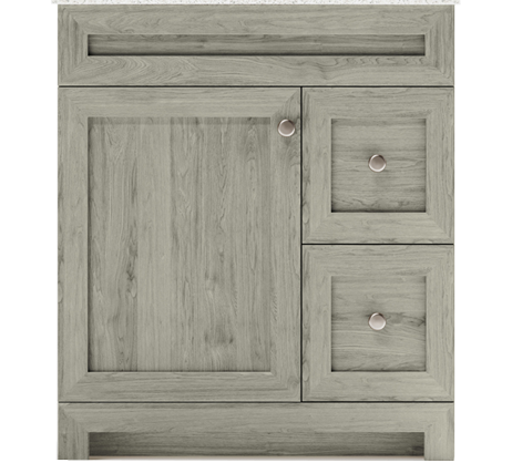 CABINETSMITH- 36" CANADIAN Bathroom Vanity With White Quartz top, Right hand drawers (8 COLORS AVAILABLE )