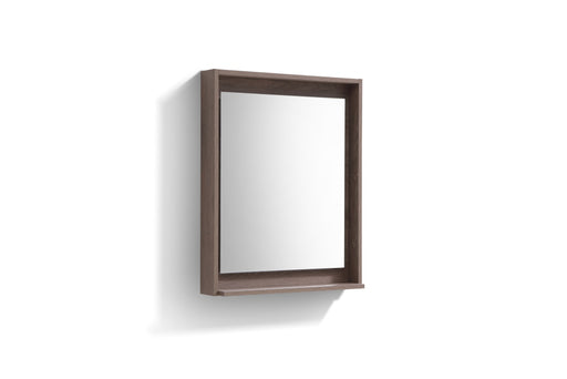 BLISS -24" BUTTERNUT Mirror with Wood trim & Bottom Shelf - Construction Commodities Supply Inc.