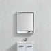 BLISS- 24" Gloss White, Mirror With Wood Trim and Bottom Shelf - Construction Commodities Supply Inc.