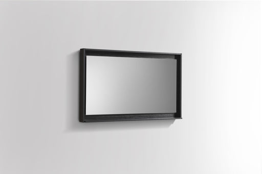 BLISS-48"Black Mirror with Wood Frame & Bottom Shelf - Construction Commodities Supply Inc.