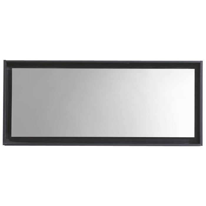 BLISS- 60" BLACK, Mirror With Wood Frame and Bottom Shelf