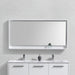 BLISS- 60" Gloss White, Mirror With Wood Frame and Bottom Shelf - Construction Commodities Supply Inc.