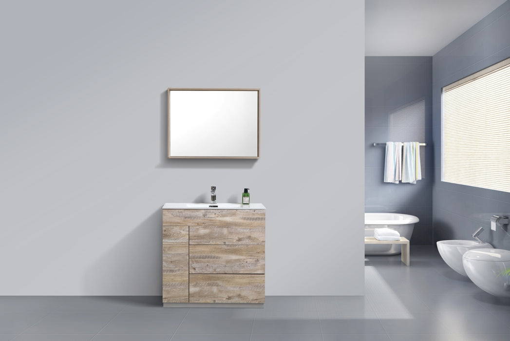 KFM36" Nature Wood, Floor Standing Modern Bathroom Vanity