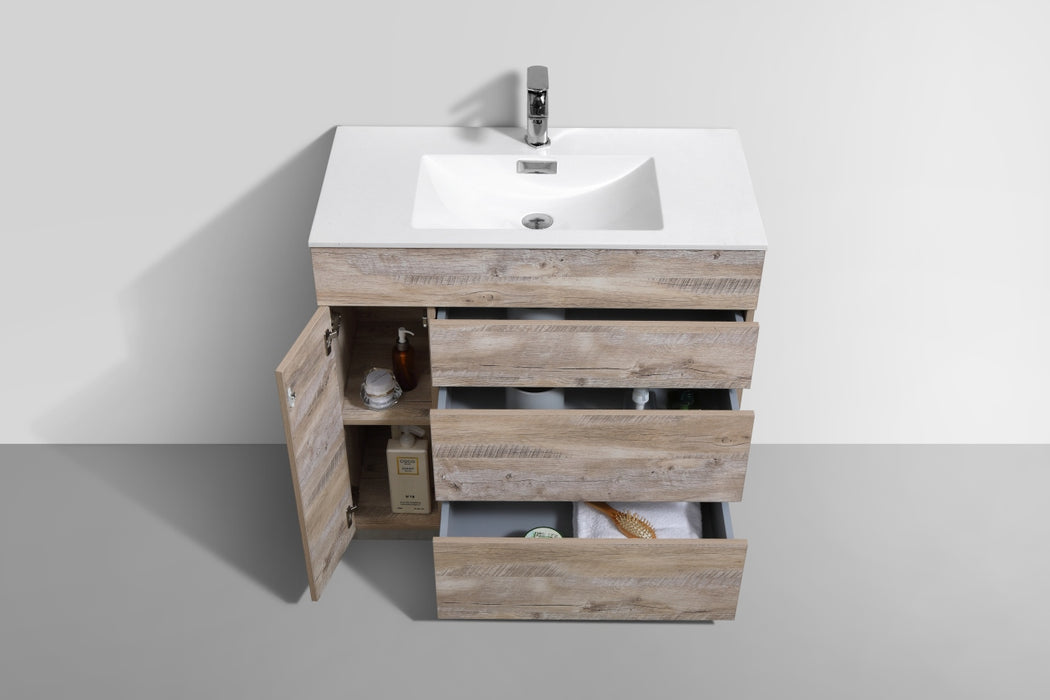 KFM36" Nature Wood, Floor Standing Modern Bathroom Vanity