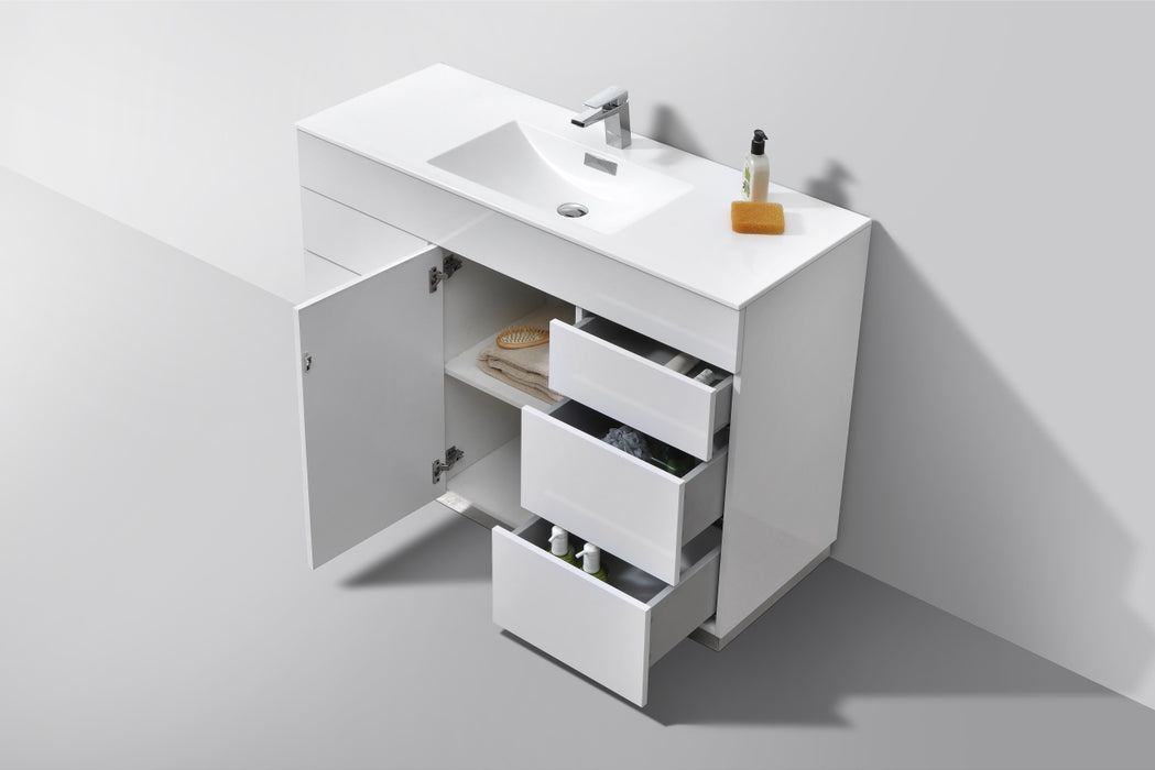 KFM48" High Gloss White , Floor Standing Modern Bathroom Vanity