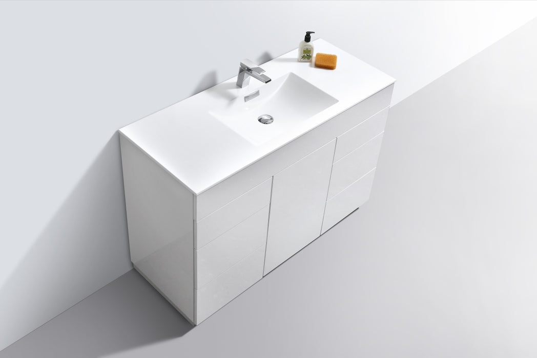 KFM48" High Gloss White , Floor Standing Modern Bathroom Vanity