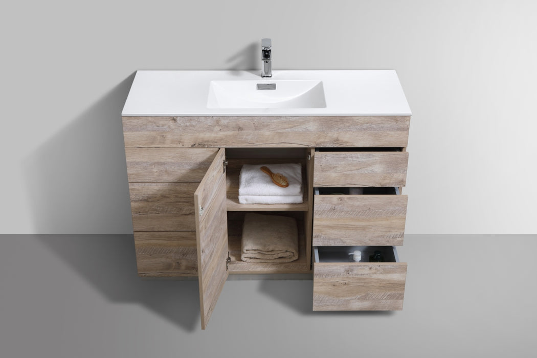 KFM48" Nature Wood , Floor Standing Modern Bathroom Vanity