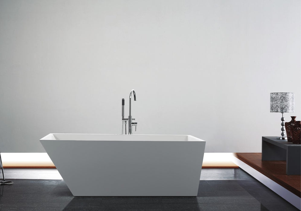 Obliquo- 59" Composite Acrylic Free Standing Bathtub