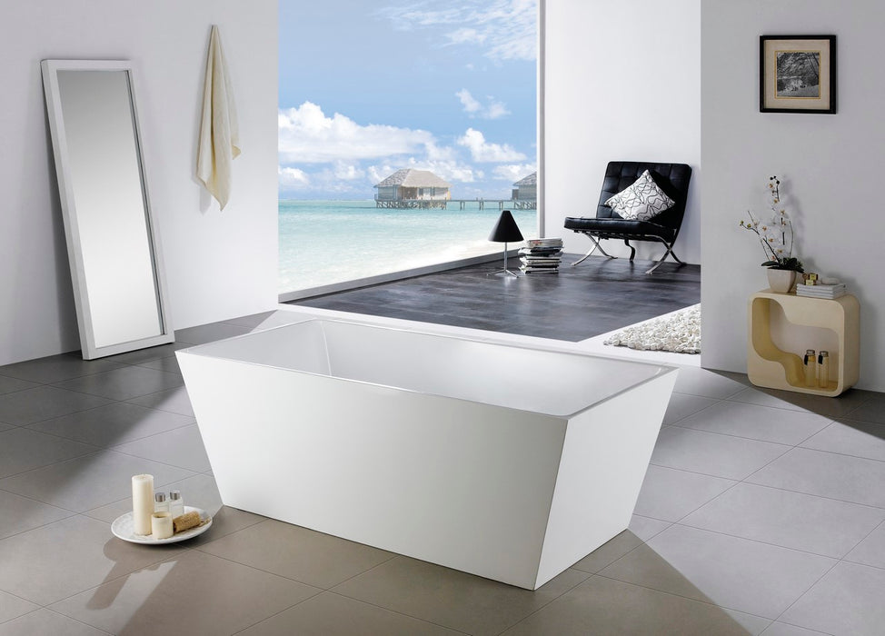 SQUADRA- 63" Composite Acrylic Free Standing Bathtub