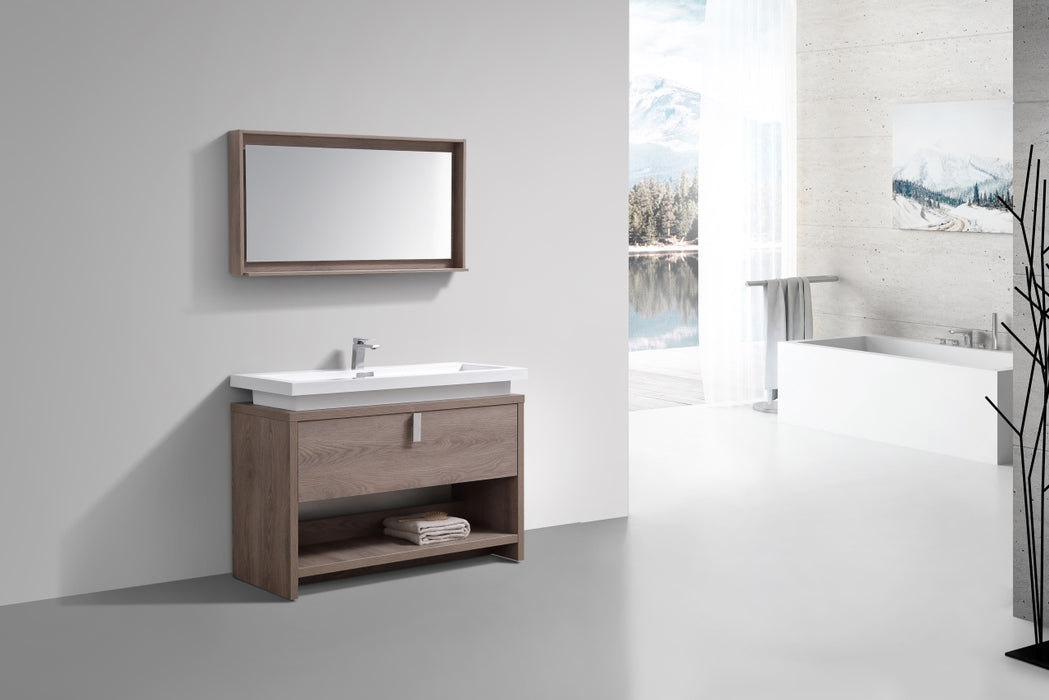 L1200- 48" Butternut, Floor Standing Modern bathroom Vanity With Cubby Hole - Construction Commodities Supply Inc.