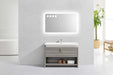 LEVI- 48" High Gloss Ash Grey, Floor Standing Modern Bathroom Vanity With Cubby Hole - Construction Commodities Supply Inc.