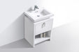 LEVI - 24" Gloss White, Floor Standing Modern Bathroom Vanity - Construction Commodities Supply Inc.