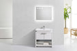 LEVI - 32" High Gloss White, Floor Standing Modern Bathroom Vanity With Cubby Hole - Construction Commodities Supply Inc.