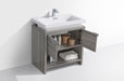 LEVI - 30" High Gloss Ash Grey, Floor Standing Modern Bathroom Vanity - Construction Commodities Supply Inc.