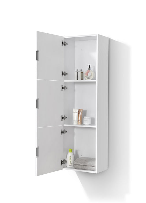 59" High Bathroom Linen Side Cabinets, High Gloss White - Construction Commodities Supply Inc.