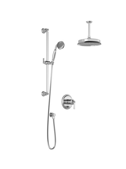Kalia- RUSTIK-  8" shower systems with pressure balance valve - Chrome - Construction Commodities Supply Inc.