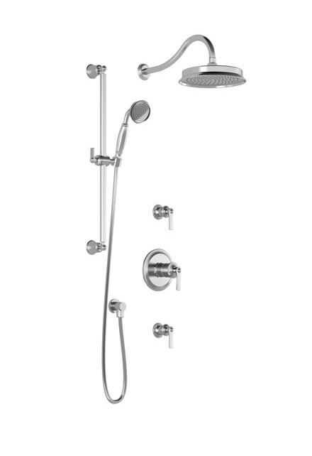 Kalia- RUSTIK-  8" shower systems with thermostatic valve - Chrome - Construction Commodities Supply Inc.