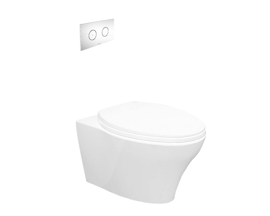 Caroma- Somerton Invisi Series II , Dual-flush Wall Hung Toilet (Bowl+Seat+In Wall Carrier+ Push Buttons)