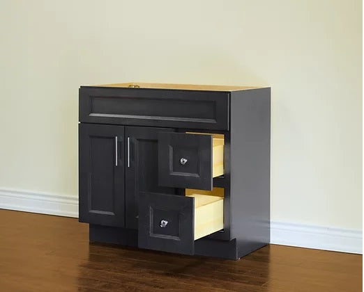 VSD- 36" Bathroom Vanity (3 colors) With Quartz Countertop / Right Side Drawers**PICK UP IN STORE ONLY**