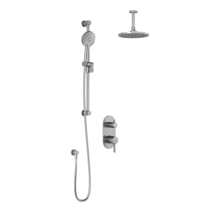 KALIA - ROUNDONE TD2 CHROME - VERTICAL CEILING ARM (2 WAY SHOWER SYSTEMS )
