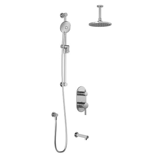 KALIA - ROUNDONE TD3  CHROME- VERTICAL CEILING ARM (3 WAY SHOWER SYSTEMS )