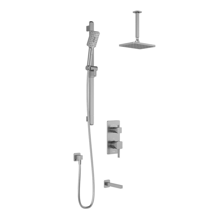 KALIA - SQUAREONE TD3 CHROME- VERTICAL CEILING ARM (3 WAY SHOWER SYSTEMS )
