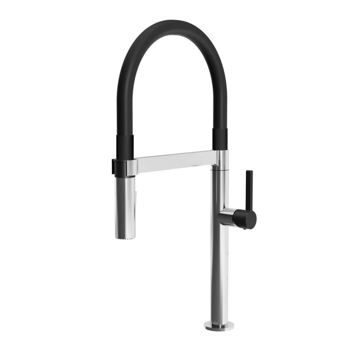 KALIA- EXKI SINGLE HANDLE KITCHEN FAUCET WITH BLACK PVC SPOUT AND MAGNETIC SPRAY HEAD