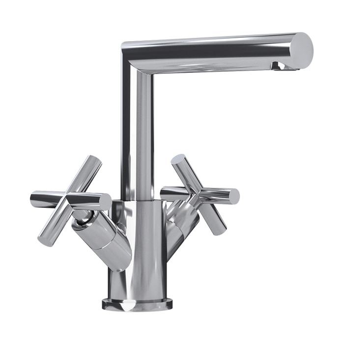 Rubi- GAEL- Bathroom faucet with cross handles, Chrome